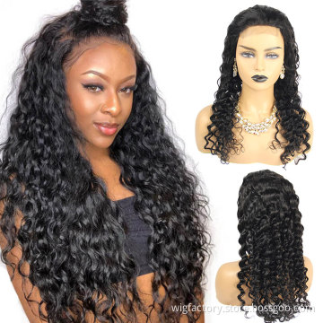 factory price frontal closure wig,deep wave 4*4 lace closure wigs,virgin hair brazilian wigs with closure for black women